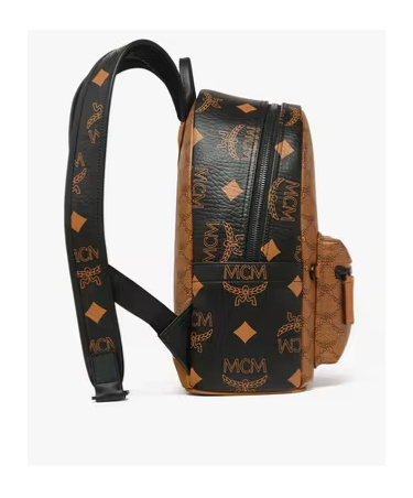 Mcm Zip-up Backpack In Brown