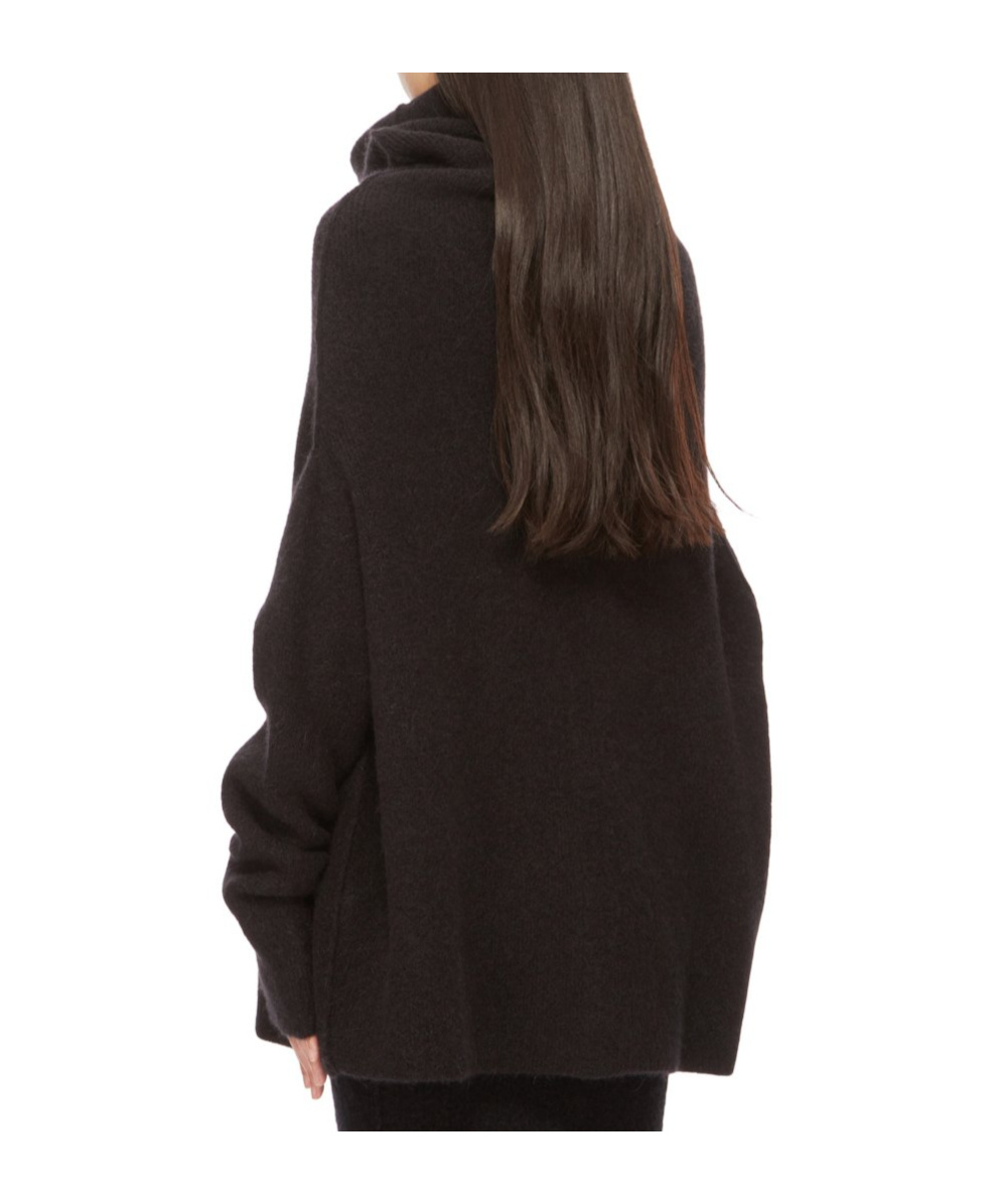 Rick Owens Long-sleeved Alpaca Sweater In Black