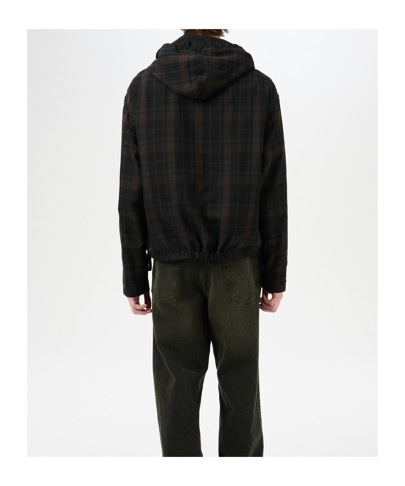 Our Legacy Riviera Checked Shell Hooded Jacket In Black