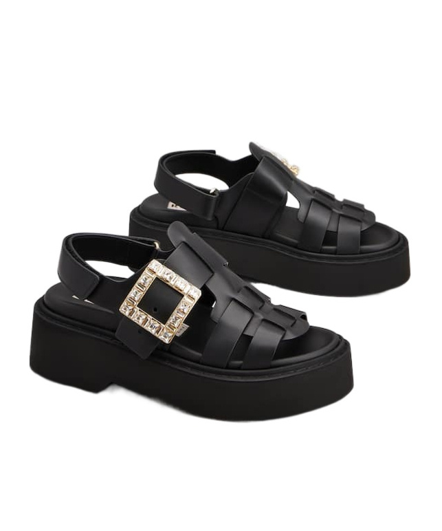 Roger Vivier High Strass Sandal Platform Chunky Sole