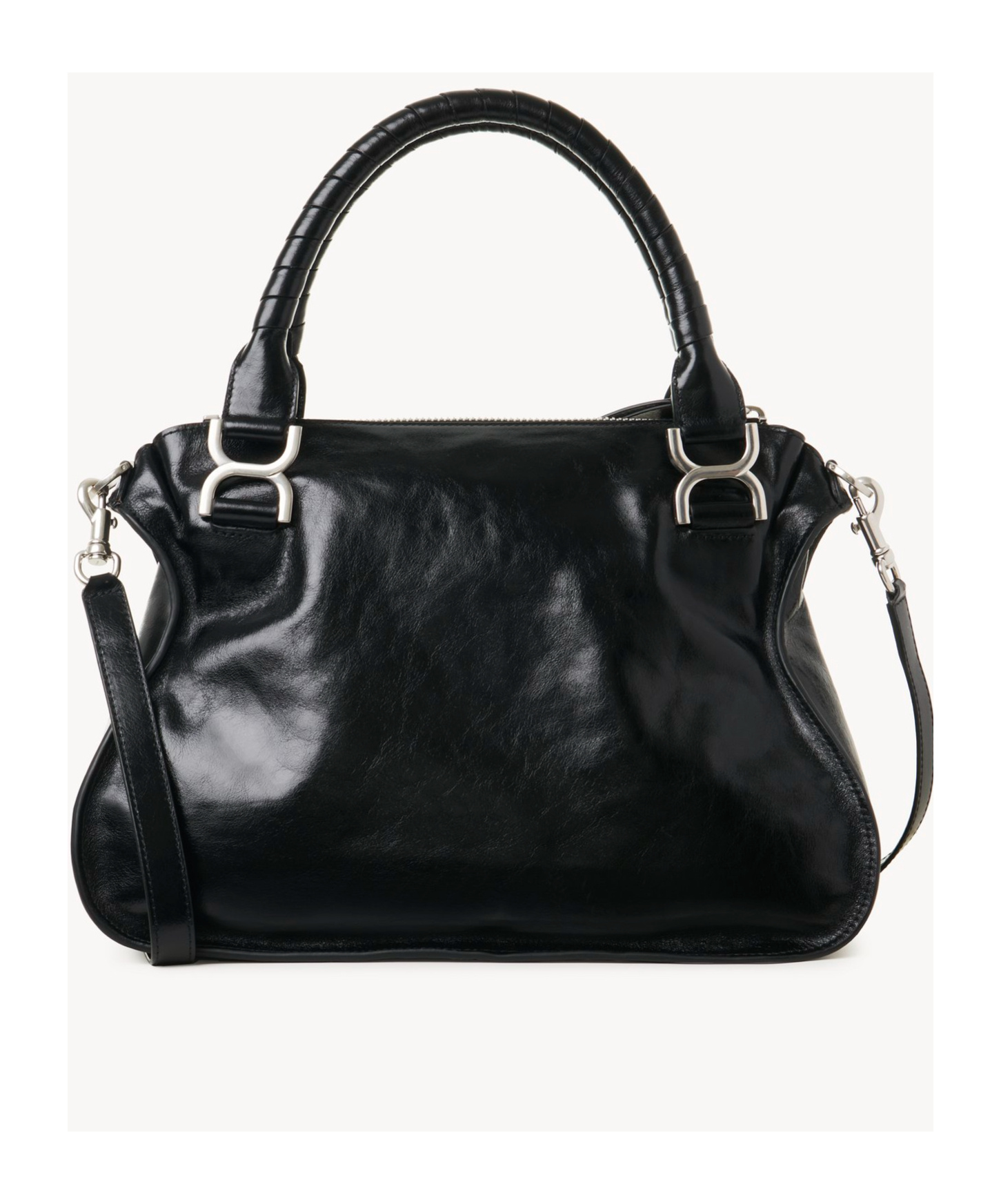 Chloé Marcie Leather Top Handle Bag In Black