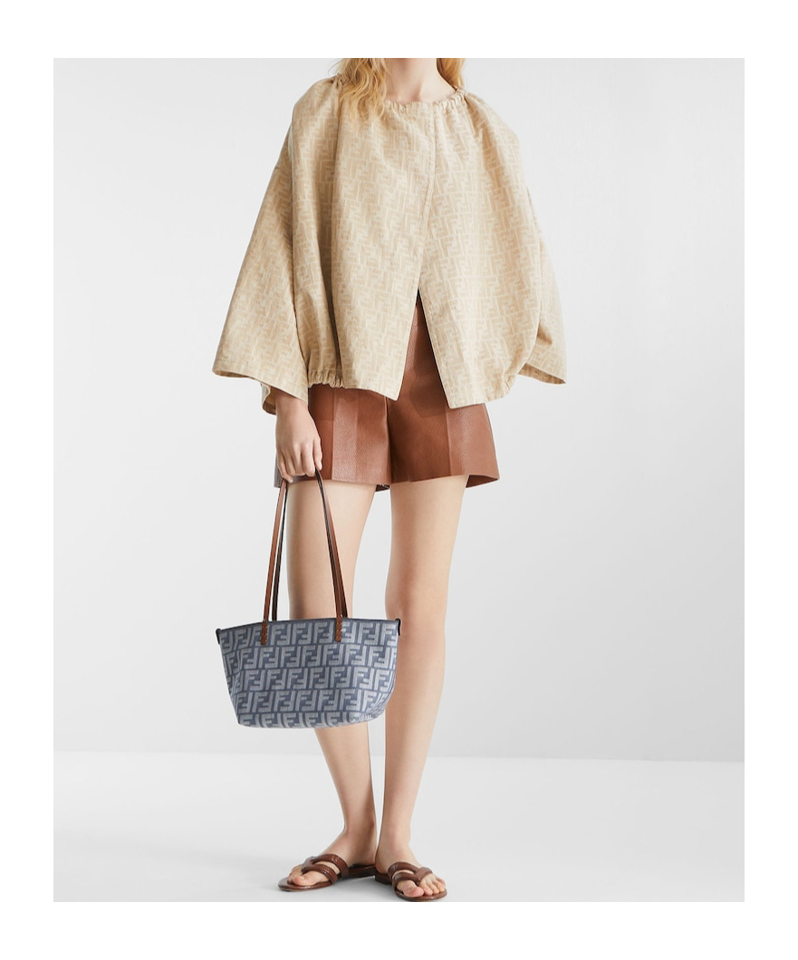 Fendi Women Ff Cotton And Linen Jacket In Neutral