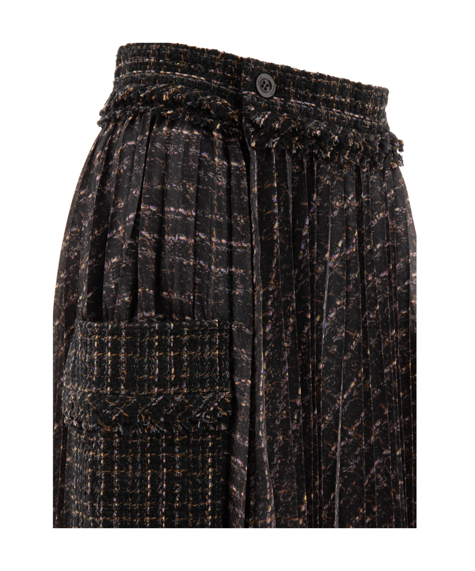 Sacai Pleated Skirt With Cargo Pockets Skirts Black In Black