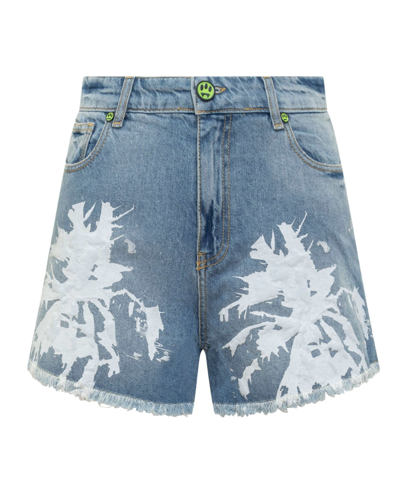 Barrow Abstract-pattern Print Denim Shorts