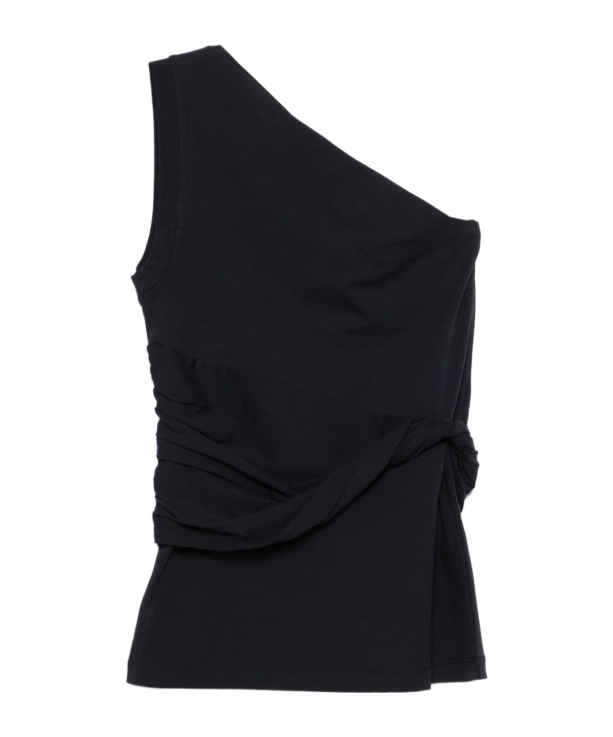 Patou One-shoulder Cotton Top In Black