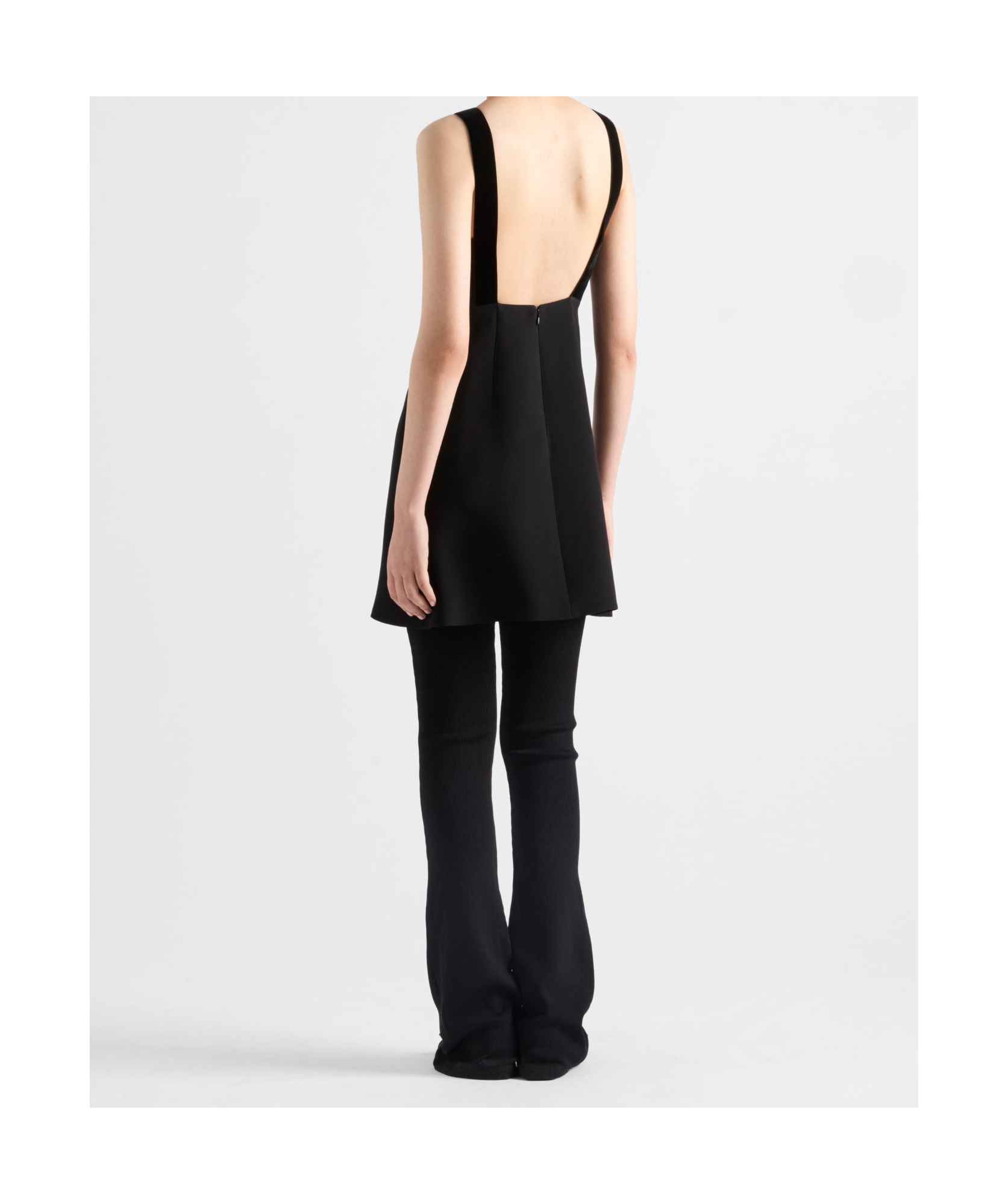 Prada Cady Mini Dress In Black