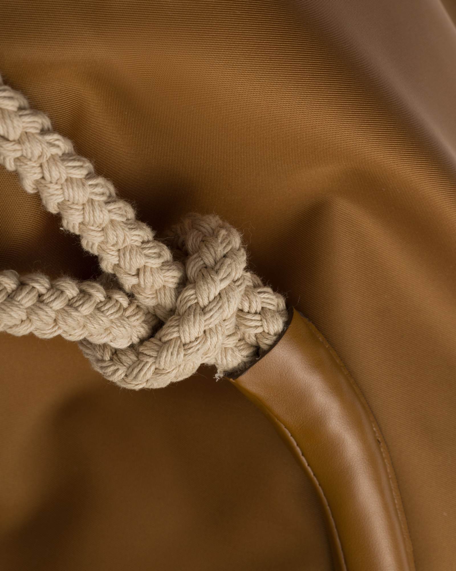 Prada Re-nylon Mariner Bucket Bag With Braided Handles In Brown