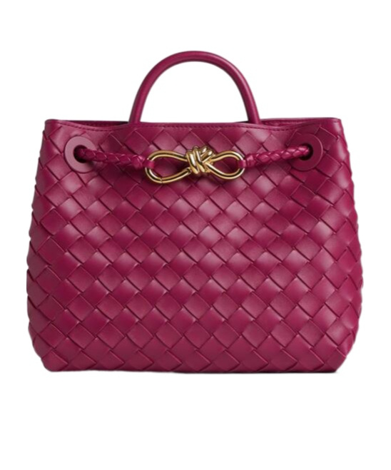 Bottega Veneta Small Lambskin Andiamo Shoulder Bag In Red