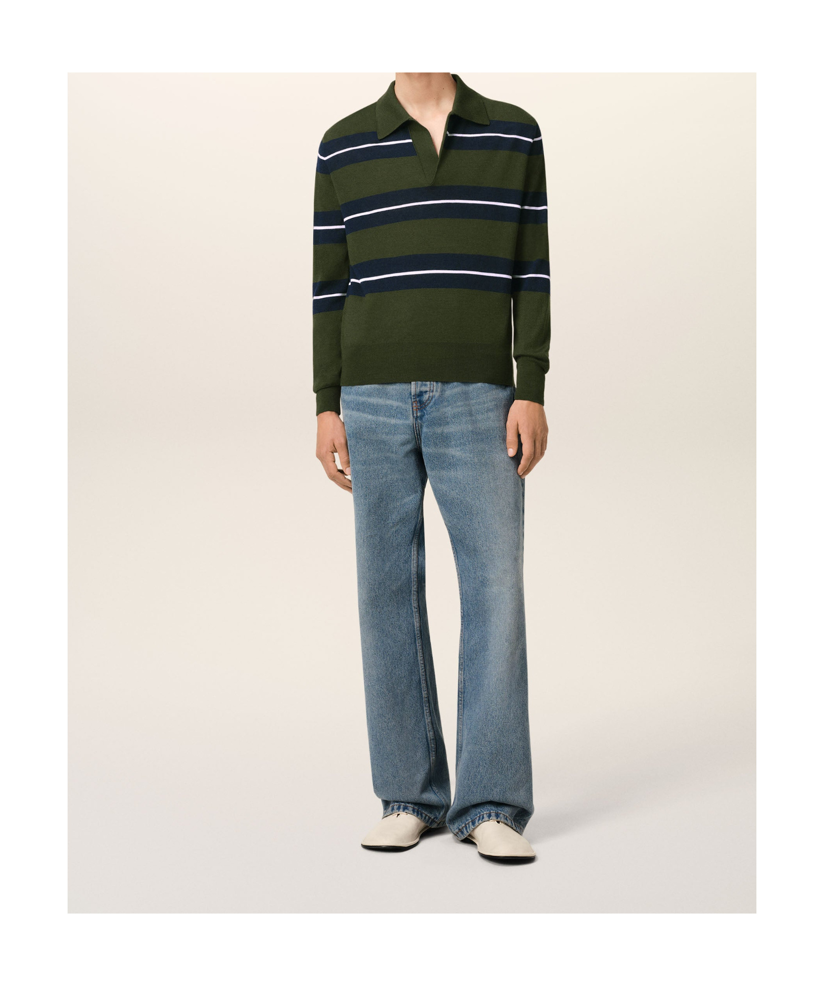 AMI ALEXANDRE MATTIUSSI AMI TONAL STRIPED POLO