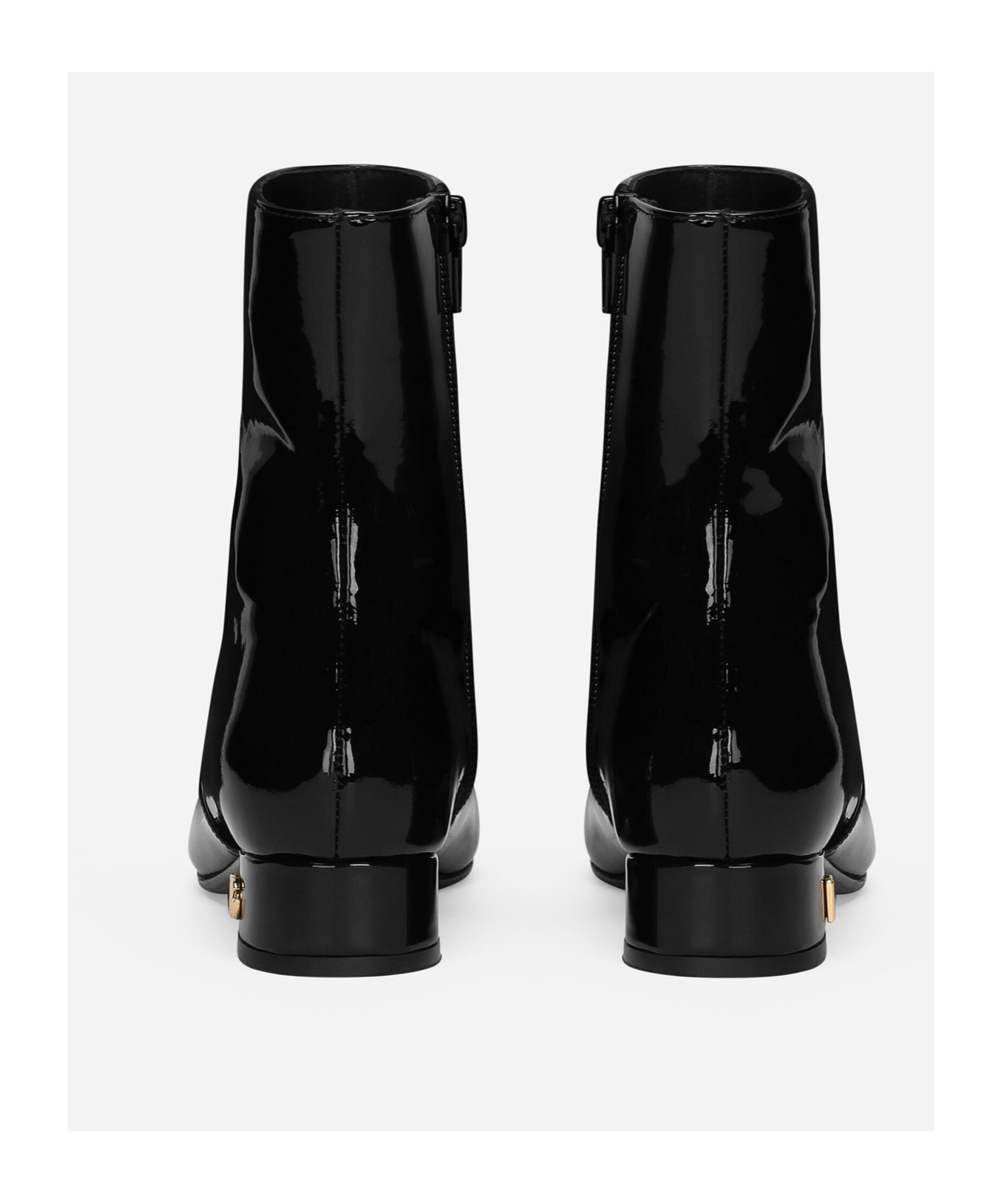 Dolce & Gabbana Patent Leather Ankle Boots In Black