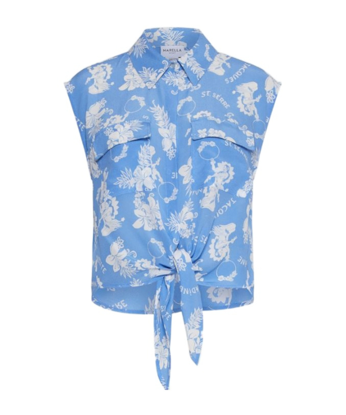 MARELLA SLEEVELESS CREPE SHIRT