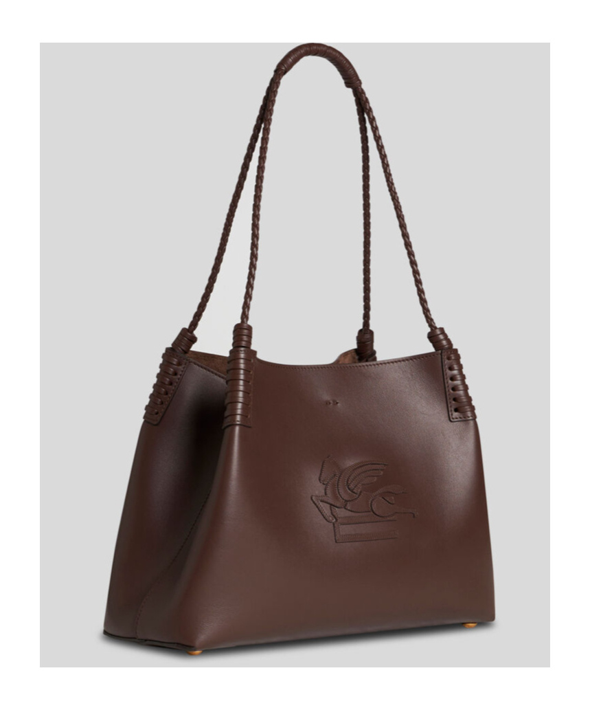 Etro Small Libra Leather Shoulder Bag In Brown