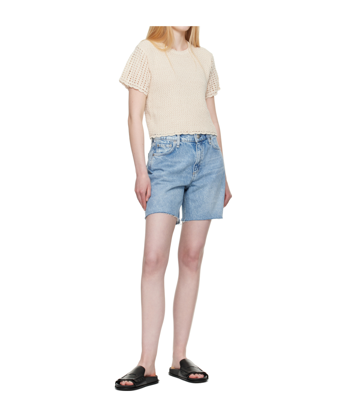 Rag & Bone Blue Kaia Denim Shorts In Blue