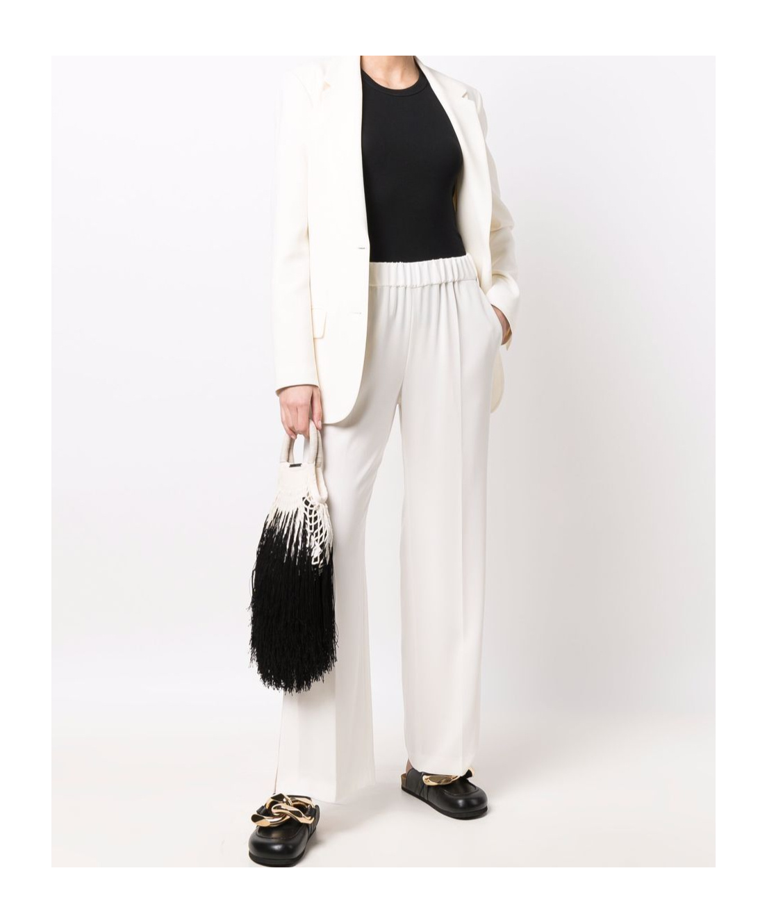 Shop Alberto Biani High-waist Wide-leg Trousers In White