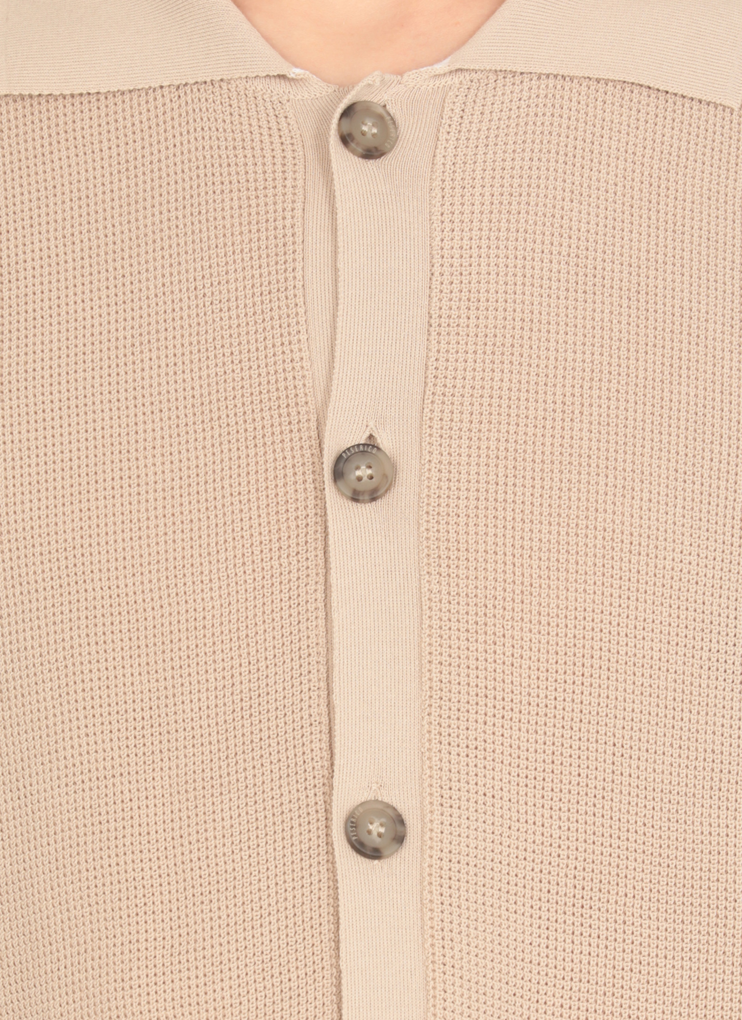Peserico Polo Cardigan In Pure Cotton Yarn In Neutral