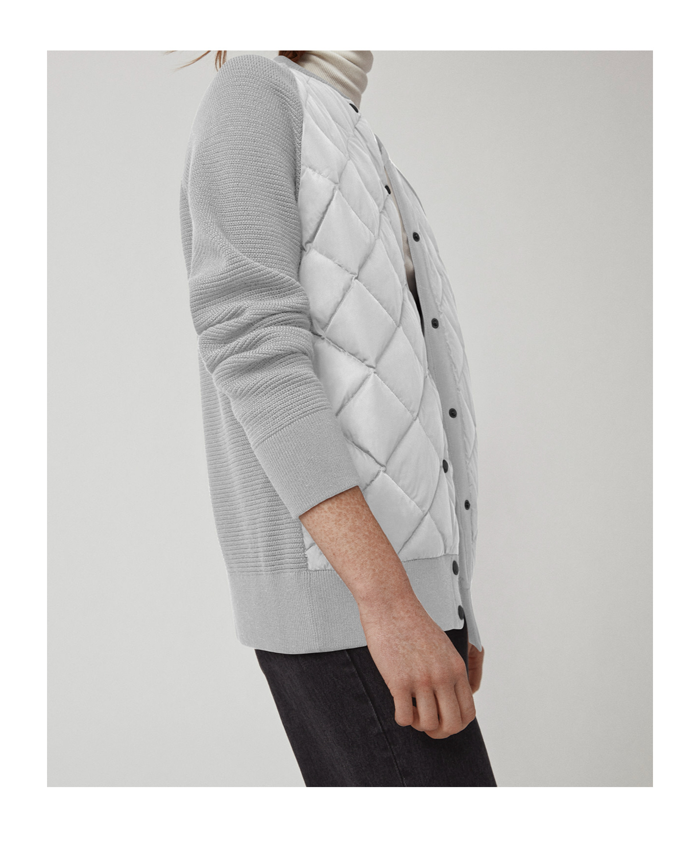CANADA GOOSE LOGO DOWN KNITTED CARDIGAN 