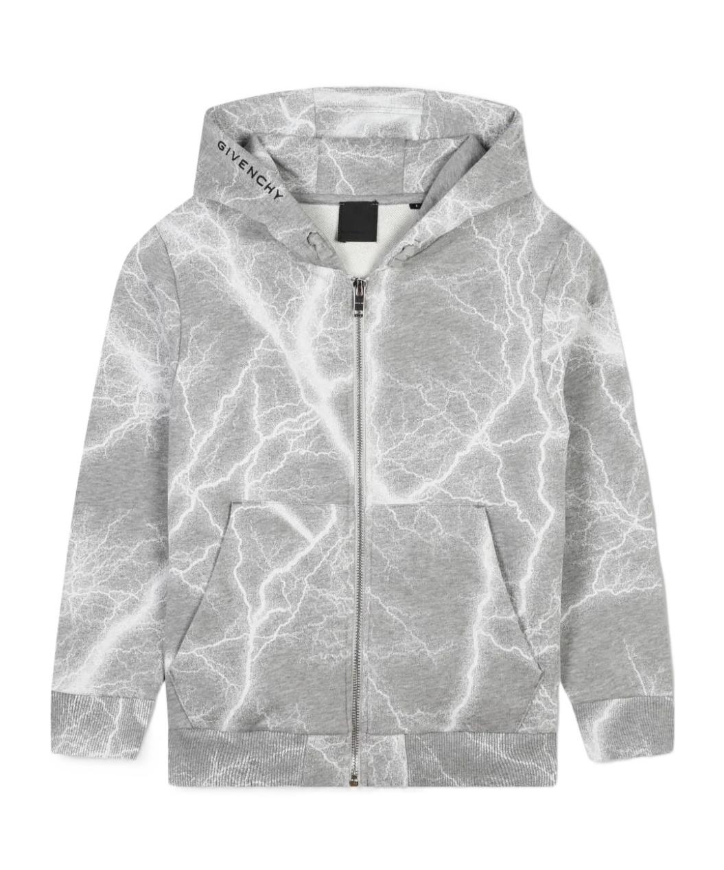 Givenchy Storm-print Zip-up Hoodie In Gray