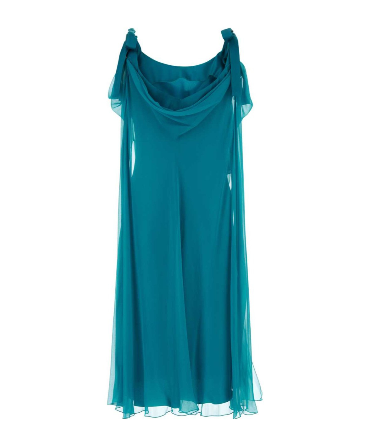 Alberta Ferretti Alberta Ferreti Teal Green Silk Dress In Blue