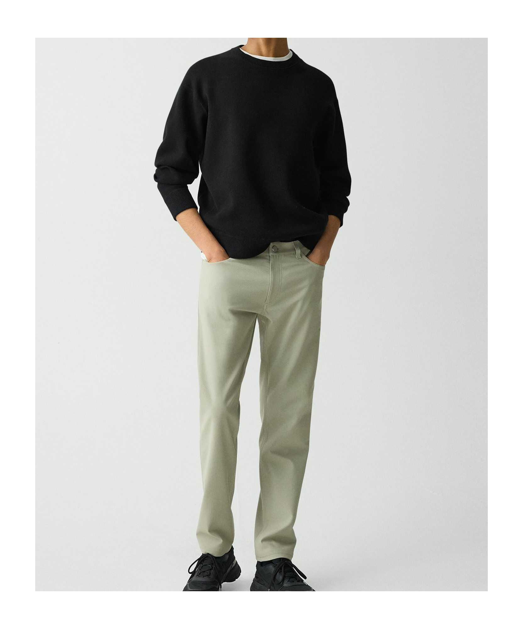 Theory Relaxed Crewneck Sweatshirt In Light Bilen In Black