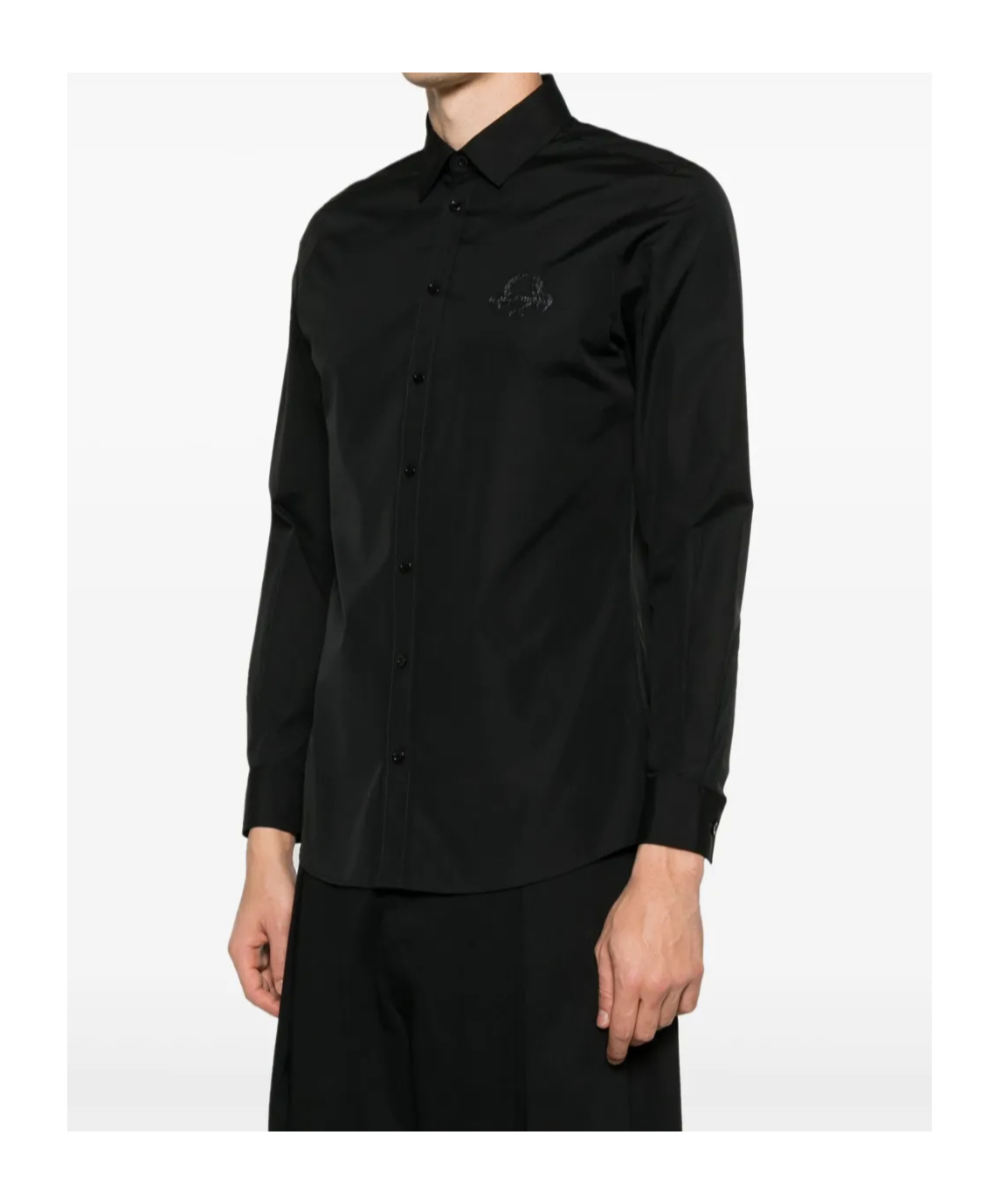 Moschino Long-sleeved Shirt In Black