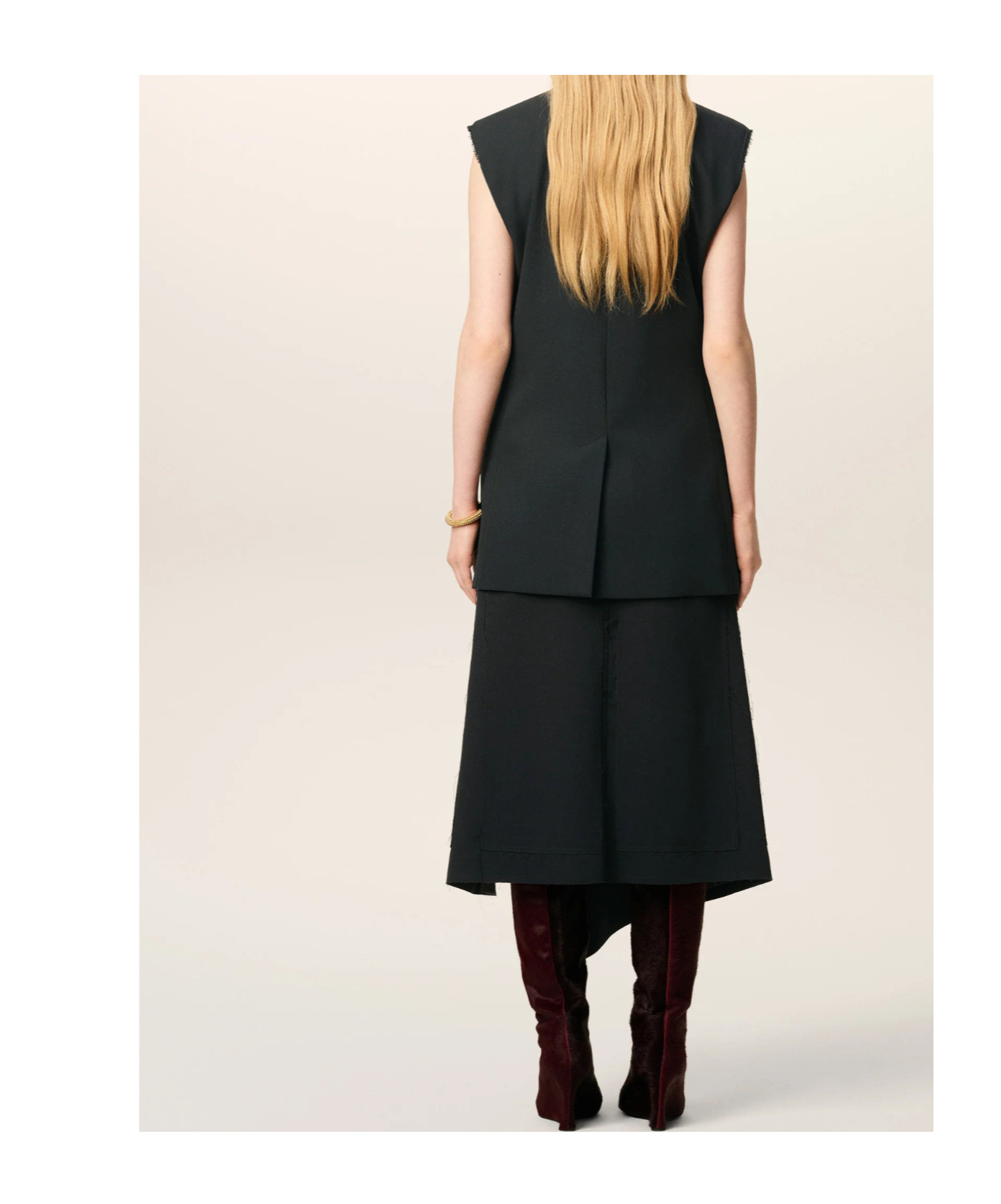 Ami Alexandre Mattiussi Ami Paris Anthracite Grey Wool Vest Women In Black