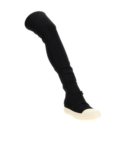 Rick Owens Drkshdw Round Toe Boots In Black