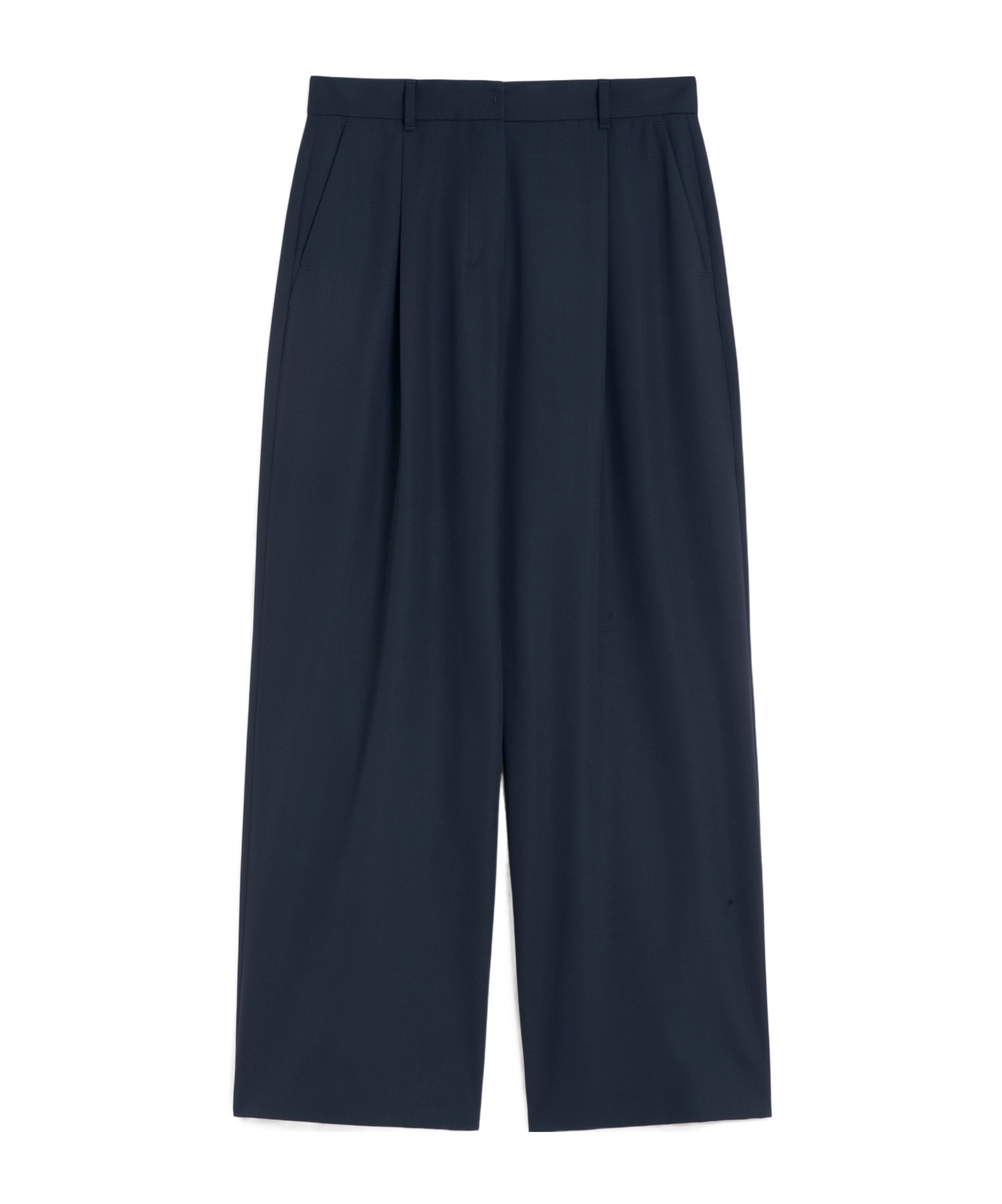 Max Mara Wool Crepe Trousers In Blue