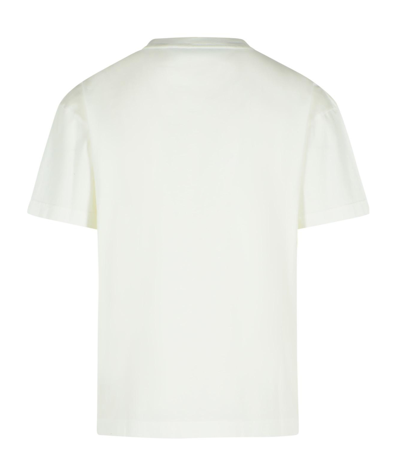 Palm Angels White Cotton T-shirt In White