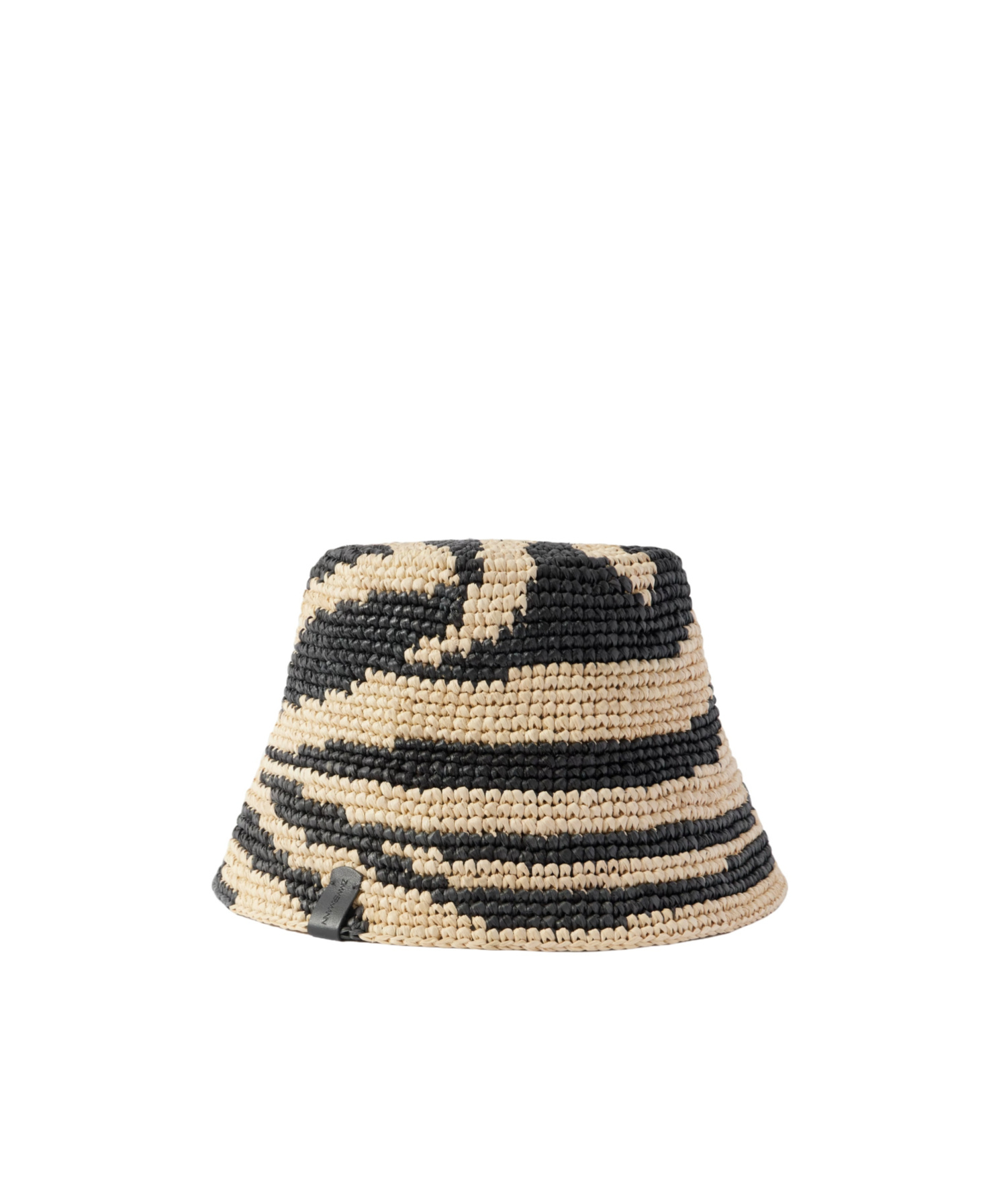Zimmermann Zebra-print Jacquard Raffia Fisherman's Hat In Neutral