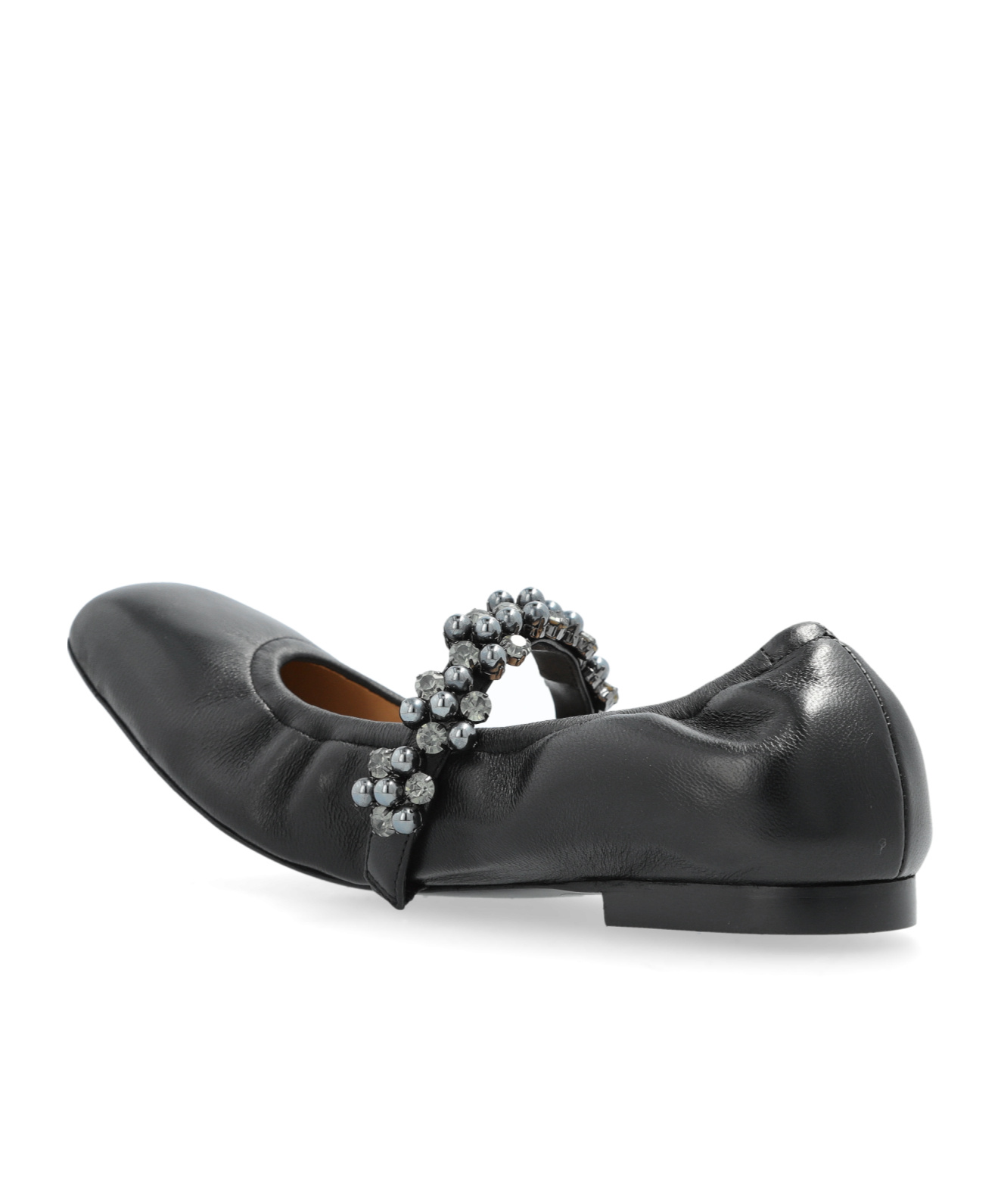 Stuart Weitzman Poppy Leather Ballet Flats In Black