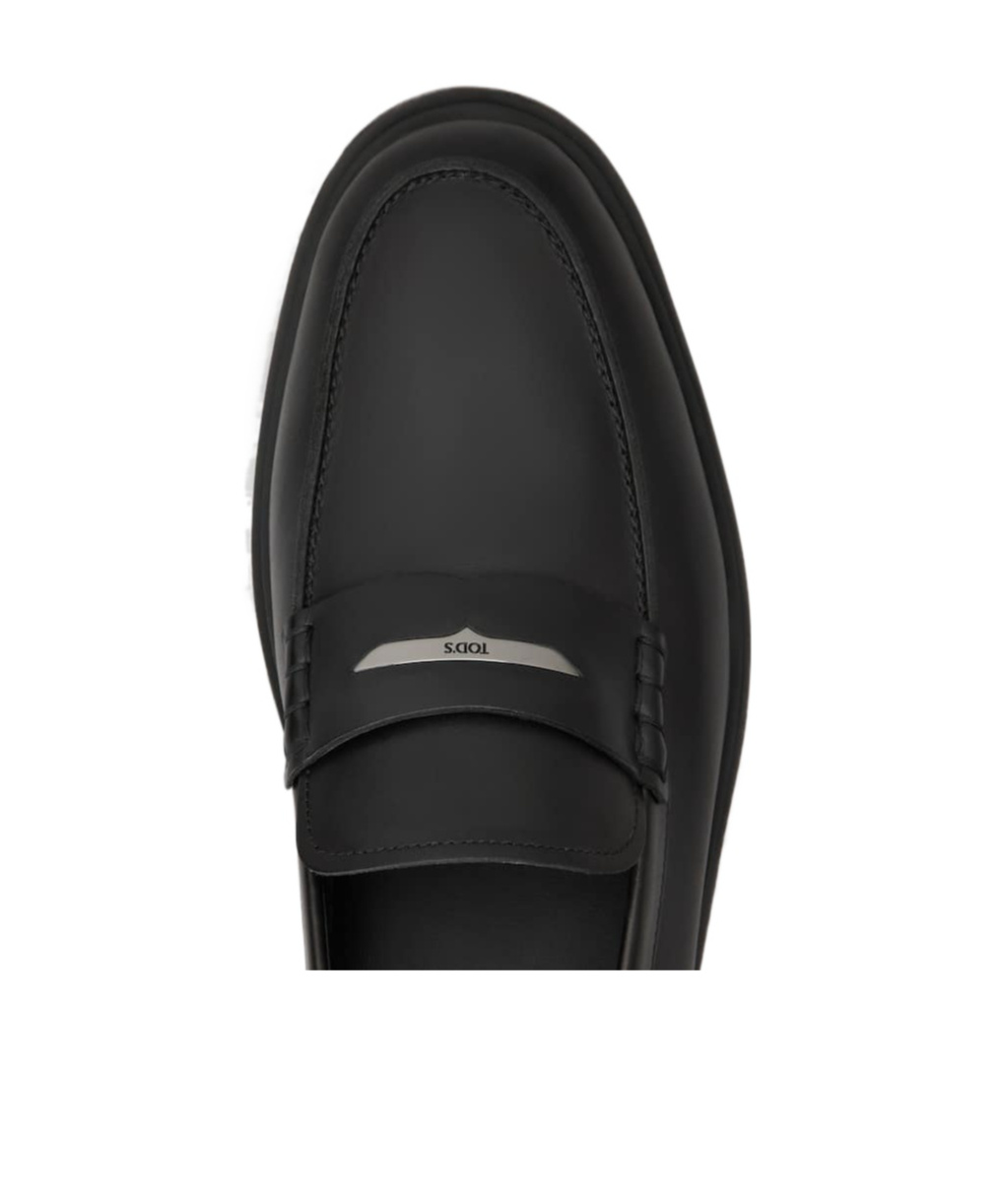 Tod's Round Head Loafer Shoes In Black