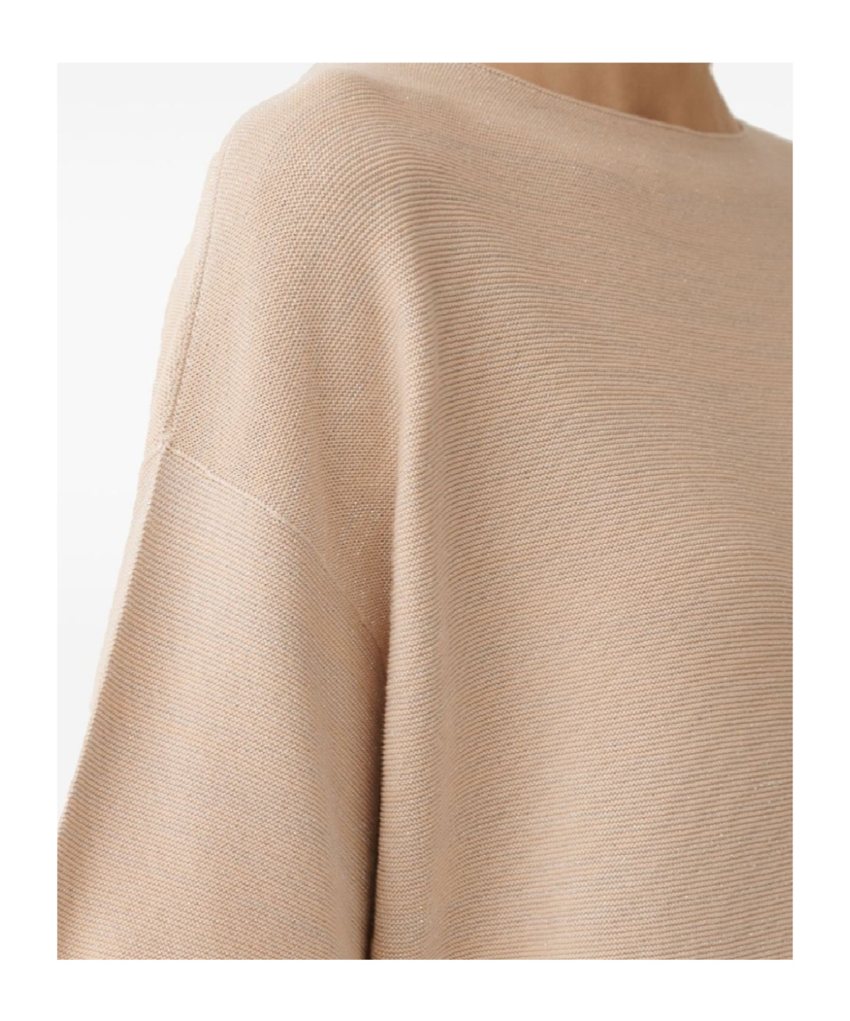 Fabiana Filippi Cotton And Lurex Sweater In Nude