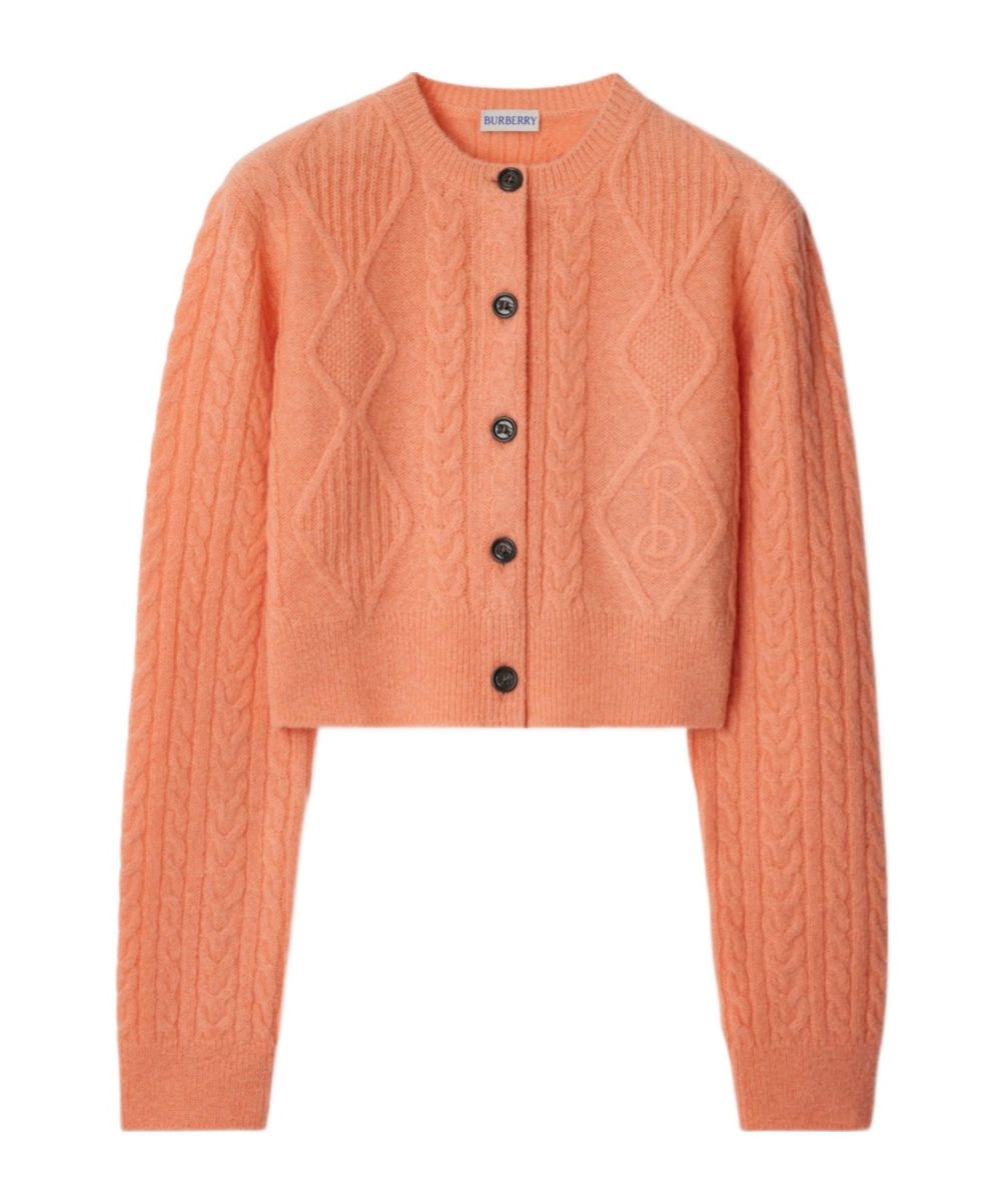 Burberry Blended Knitted Cardigan In Pink