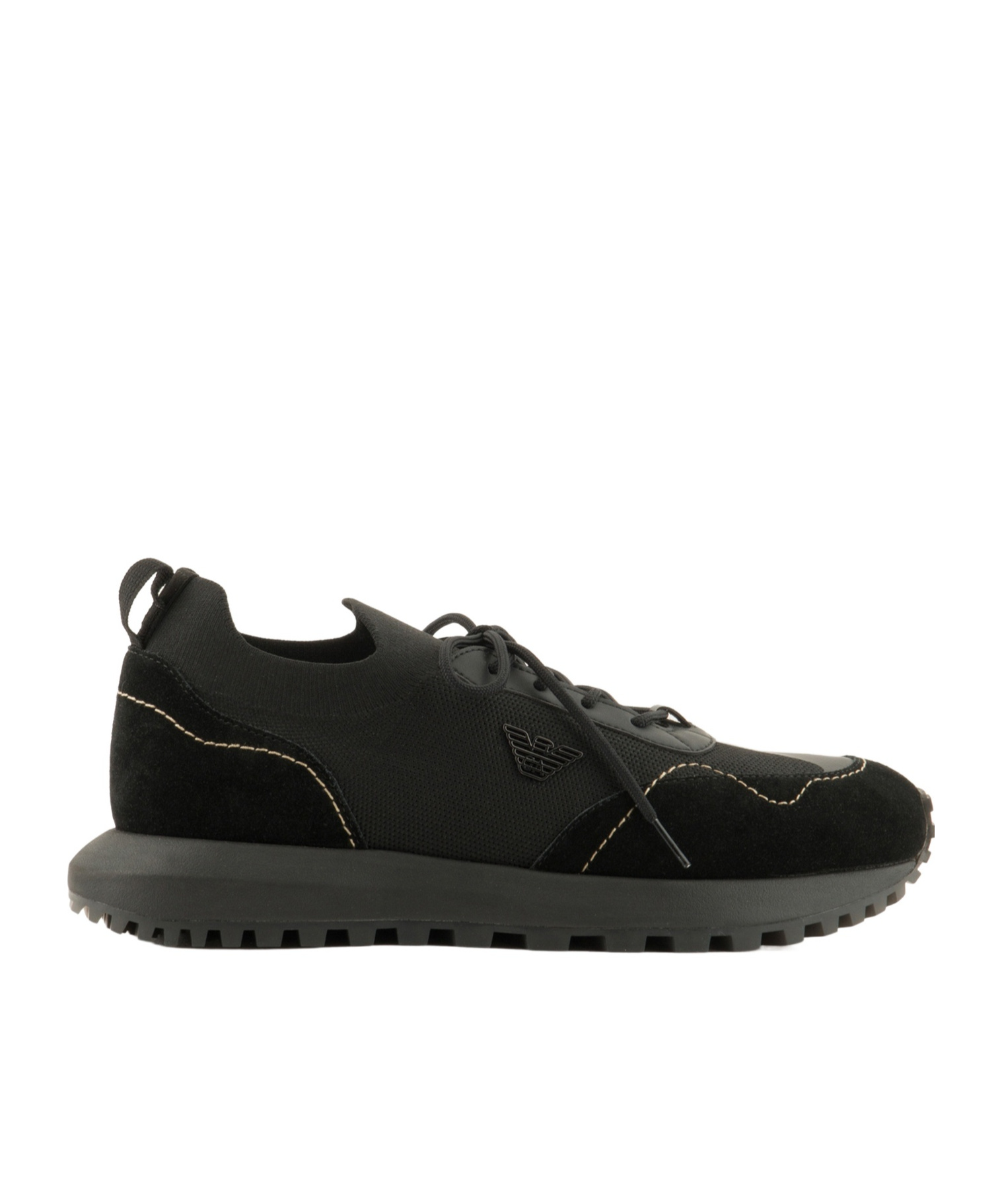 Emporio Armani Lace Up Sneakers In Black