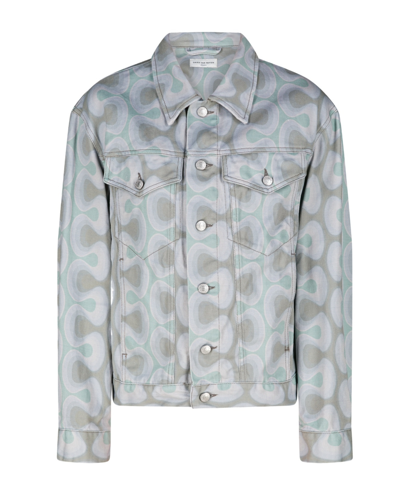 Dries Van Noten Long-sleeved Casual Jacket In Gray
