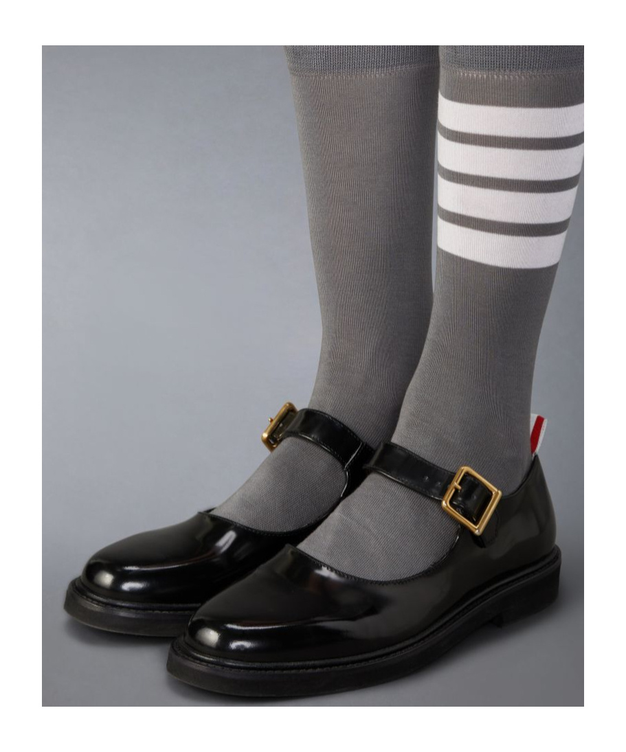 Thom Browne "brushed Leather Mary Jane Thom John Shoes In Black