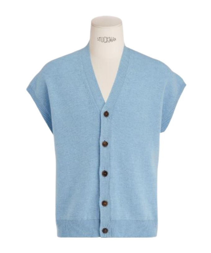 Dior Button-knit Cardigan In Blue