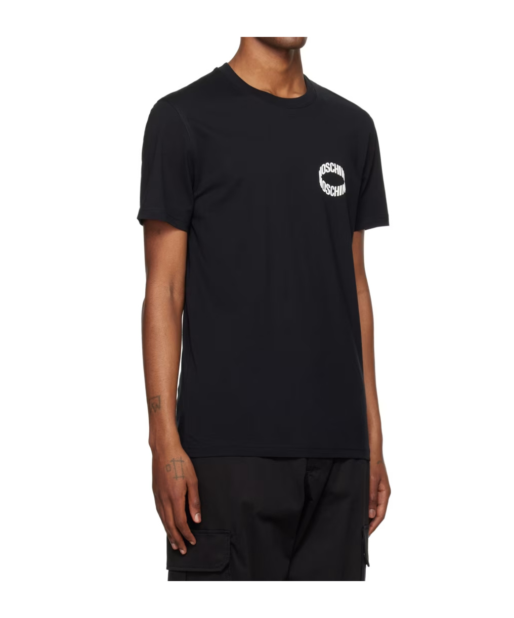 Moschino Logo-print Organic-cotton T-shirt In Black