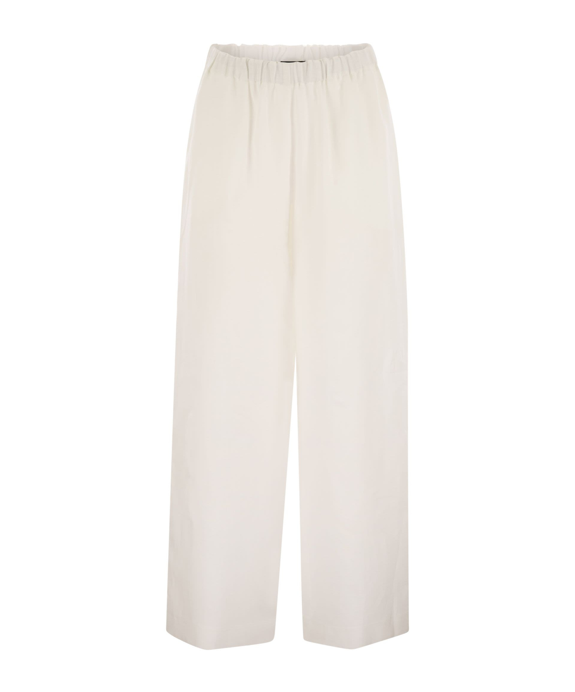 Fabiana Filippi Linen Blend Trousers In White