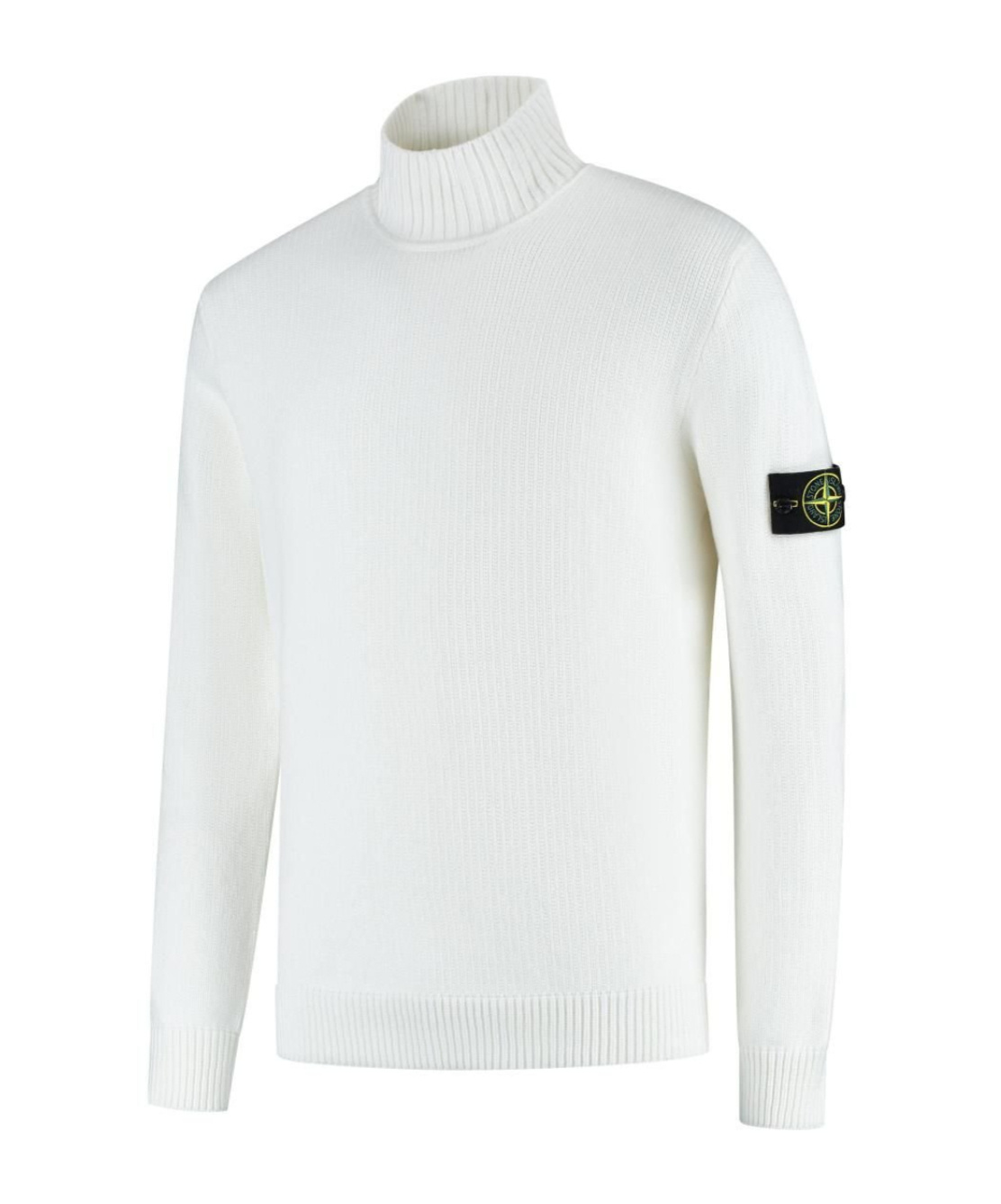 Stone Island Compass-motif Roll-neck Jumper In White