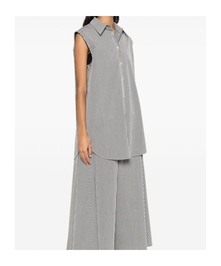 ALYSI LAPEL SLEEVELESS SHIRT 