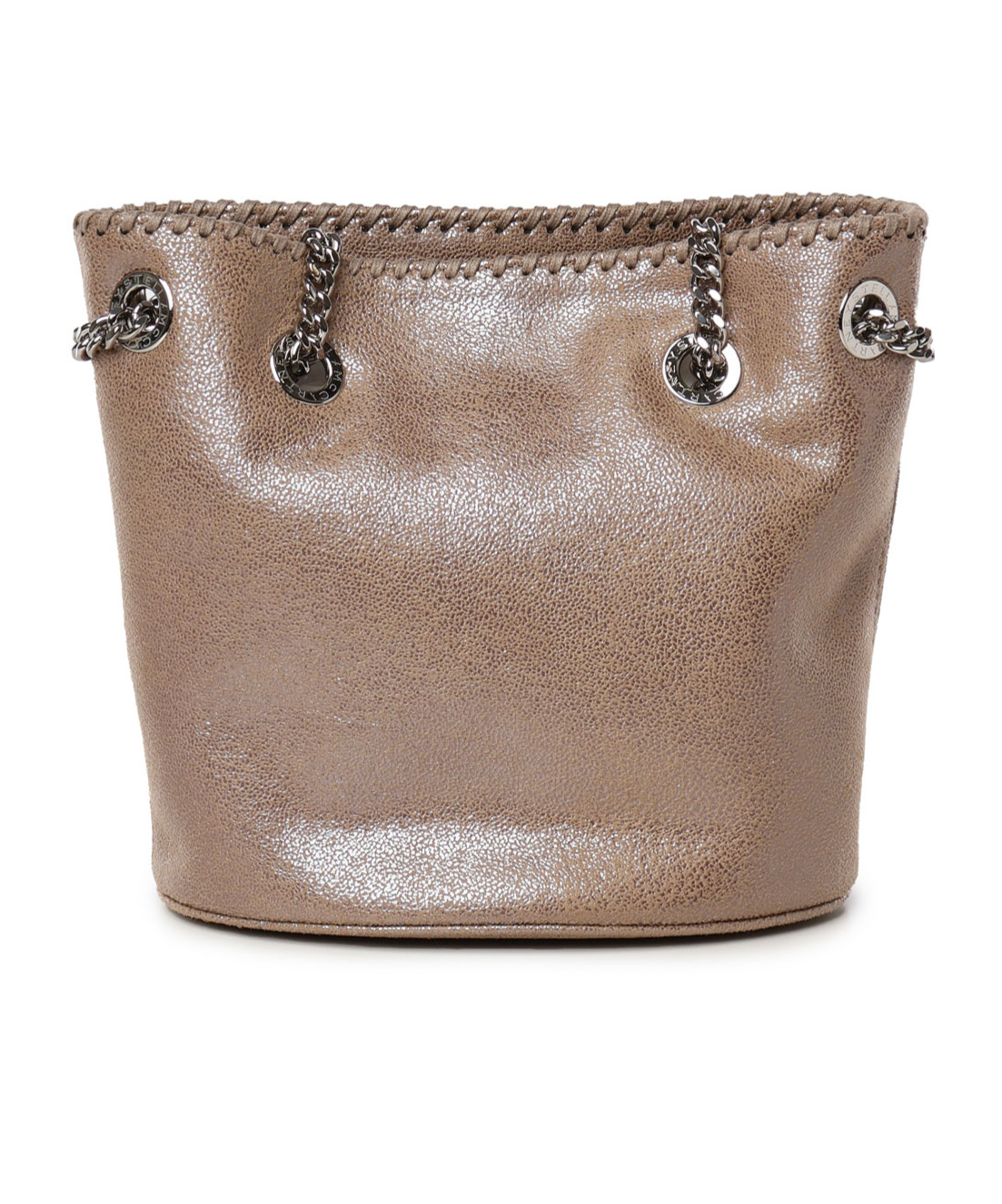 Stella Mccartney Falabella Chain-linked Bucket Bag In Brown