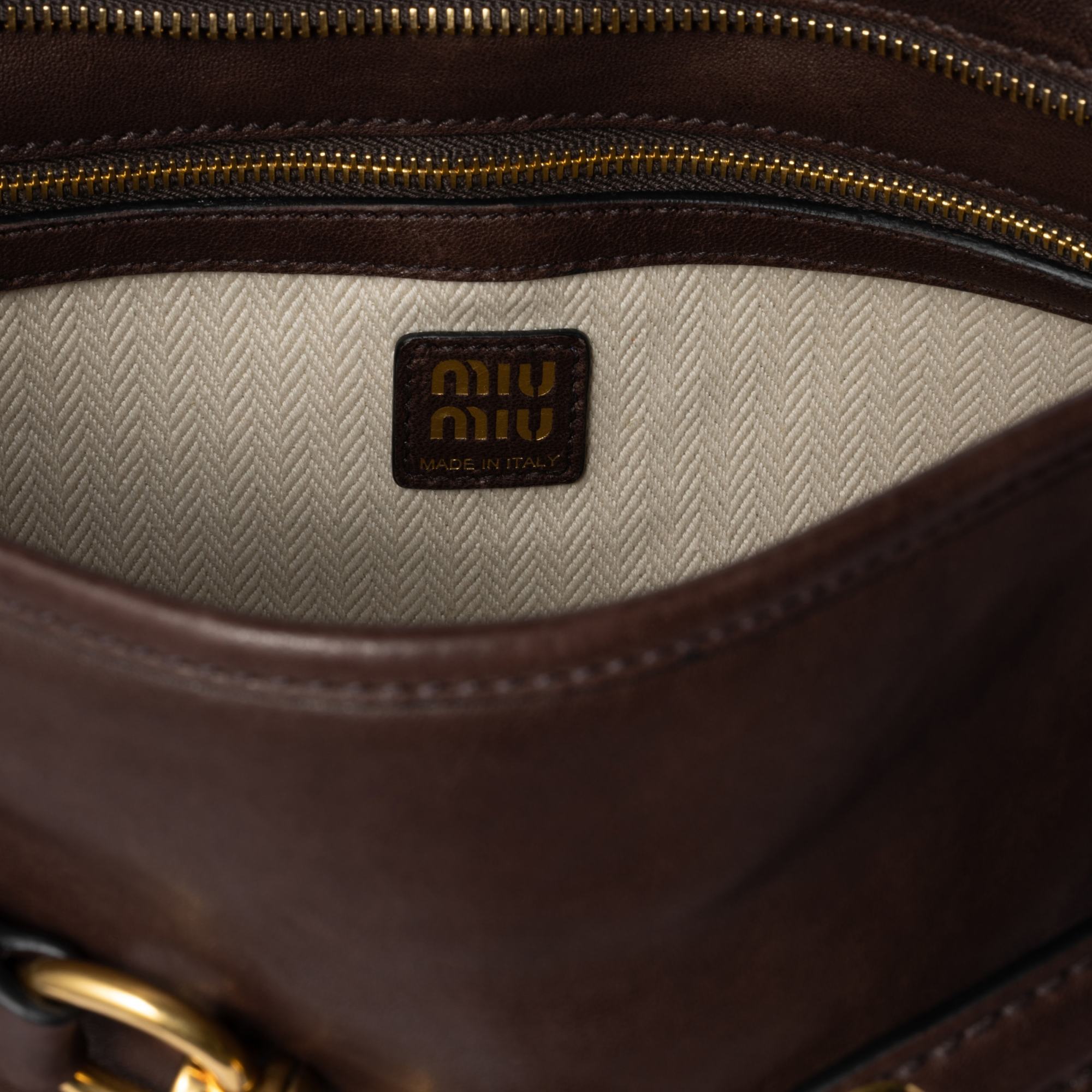 Miu Miu Logo Shoulder Bag In Black