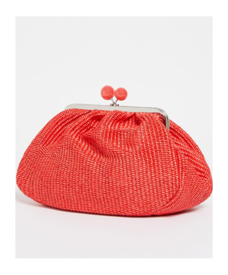 Weekend Max Mara Medium Raffia-effect Pasticcino Bag In Red