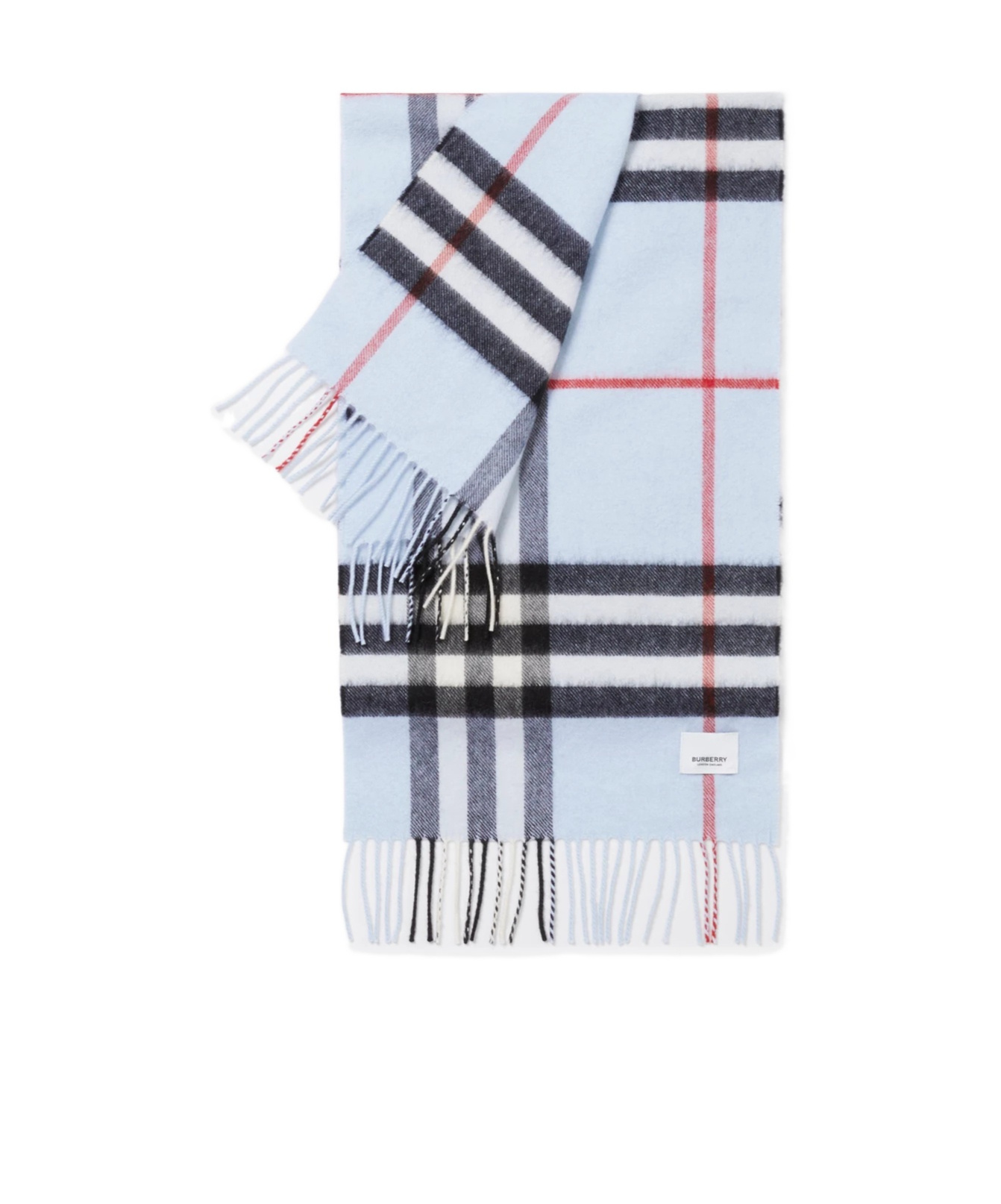 Burberry Checked Cashmere Scarf In White