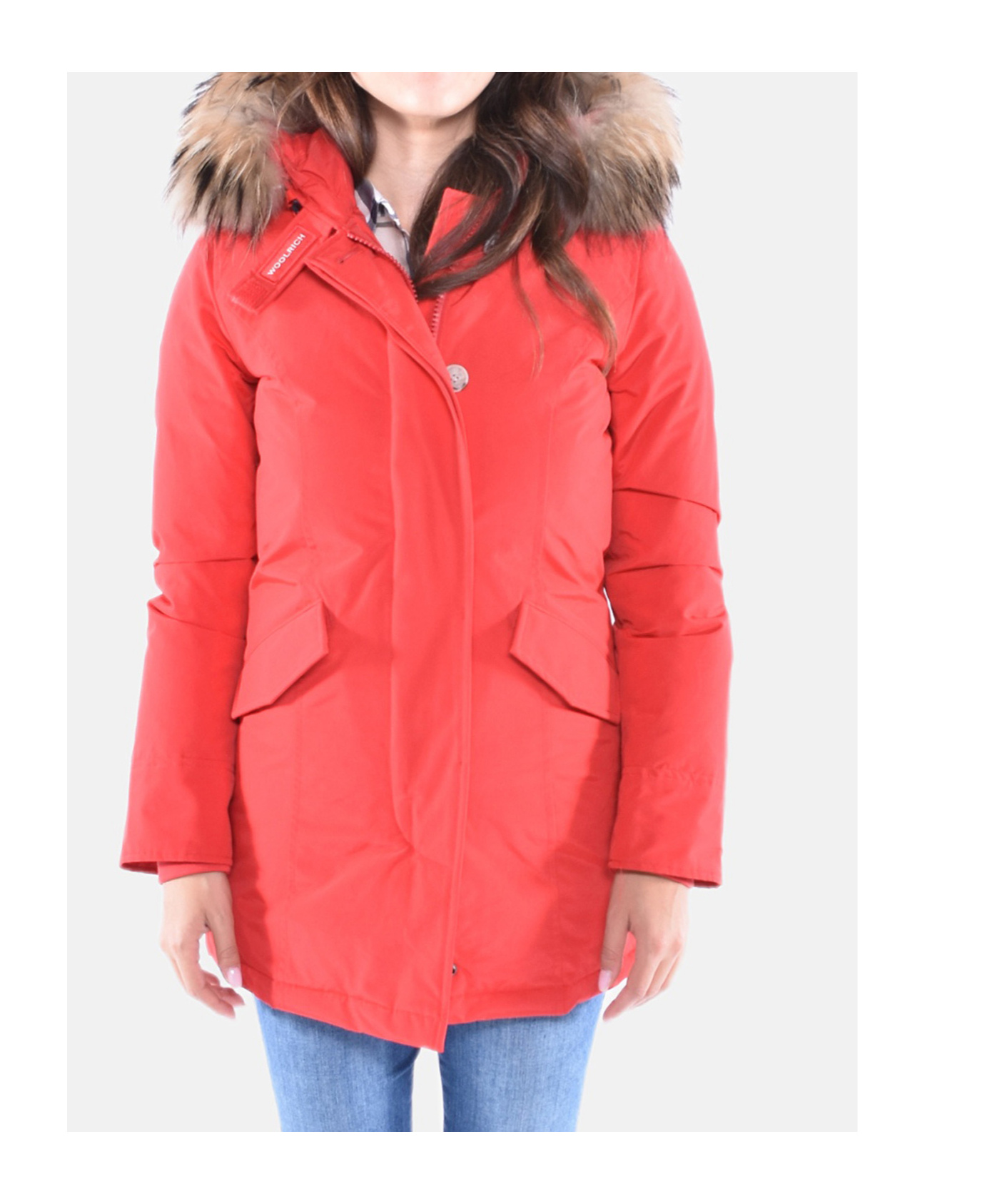 Woolrich Hooded Down Parka In Red