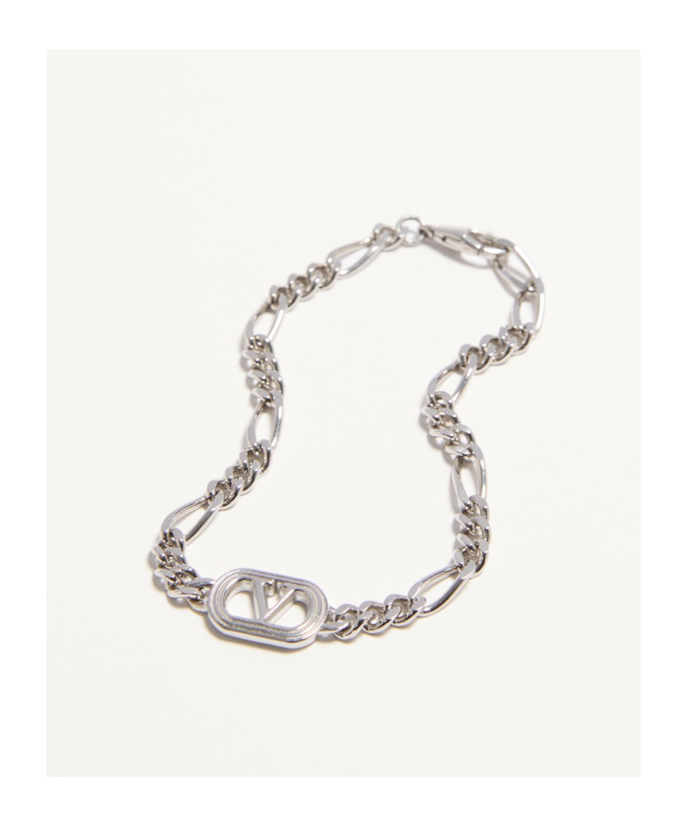 Valentino Ovalette Vlogo Bracelet In White