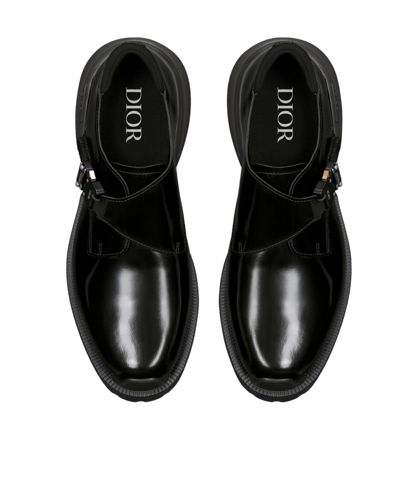 Dior Men Mocassino Derby In Pelle Con Fibbia In Alluminio Con Dettaglio Logo In Black
