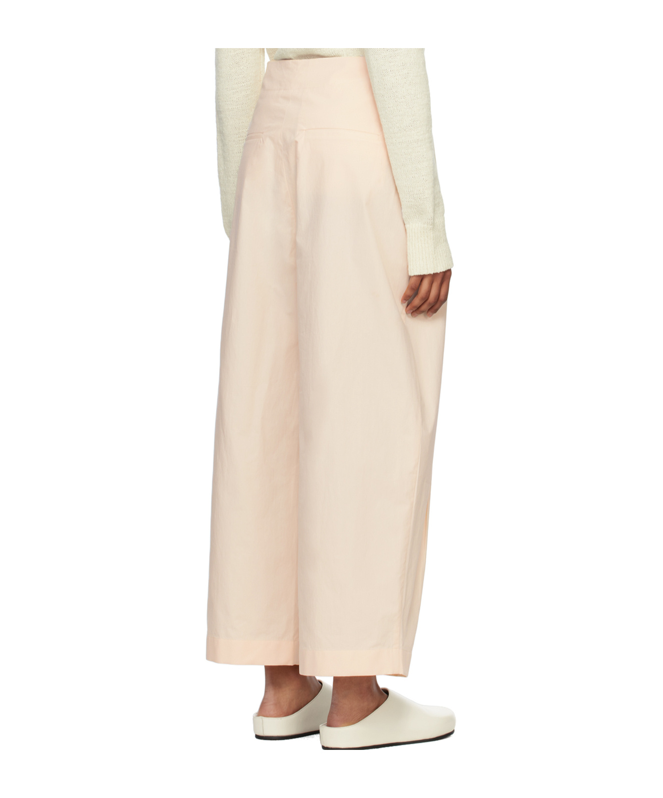 Studio Nicholson Pleat-detail Wide-leg Trousers In Nude
