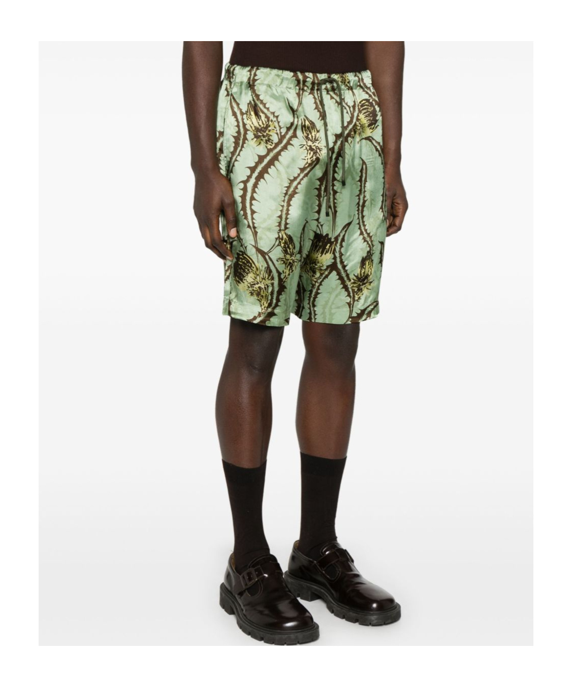 Dries Van Noten Piperi Thistle Print Shorts